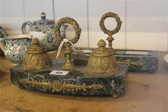 Empire style serpentine desk set